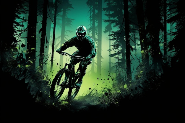 Mountain bike downhill adventure tshirt design