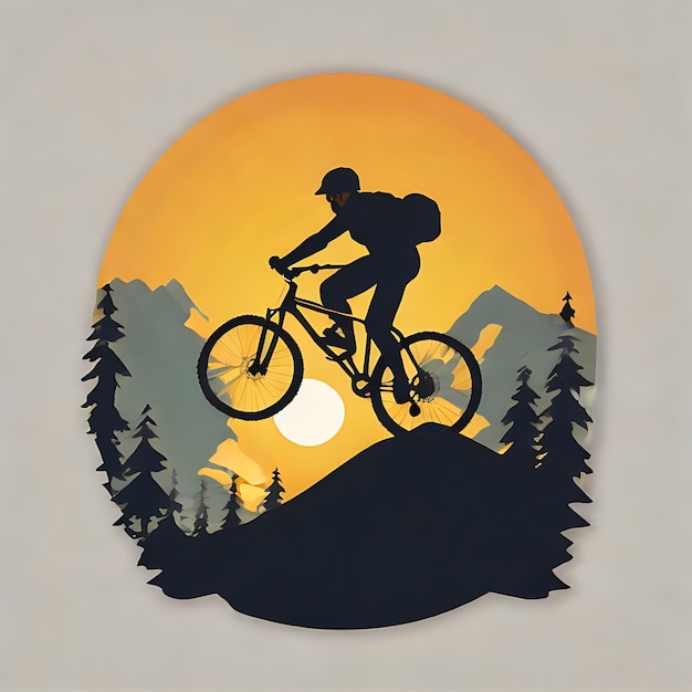 Mountain Bike Downhill Silhouette