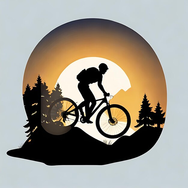 Mountain Bike Downhill Silhouette