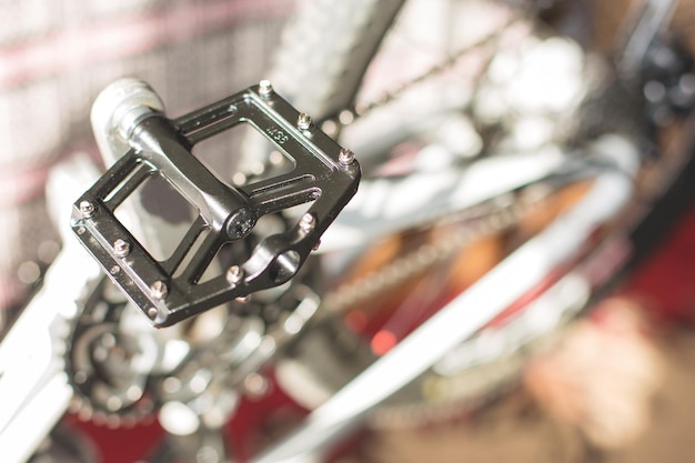 Mountain bike platform pedals on white background