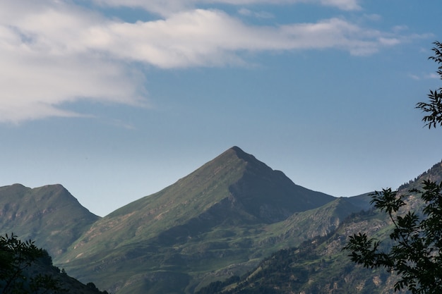 Mountain, blue sky & plants