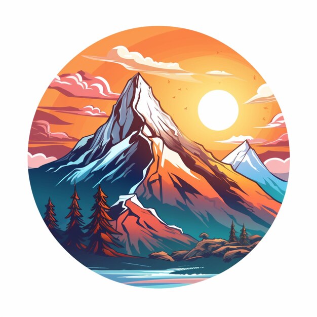 mountain cartoon logo