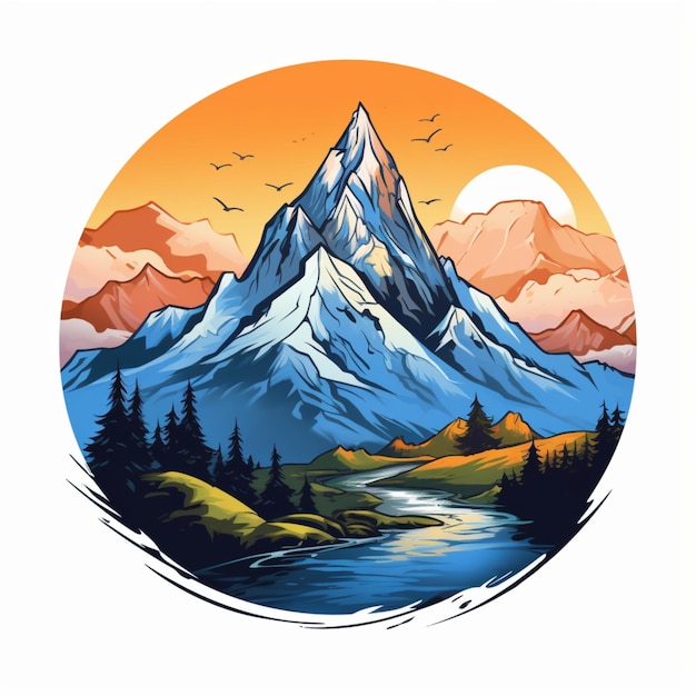 mountain cartoon logo