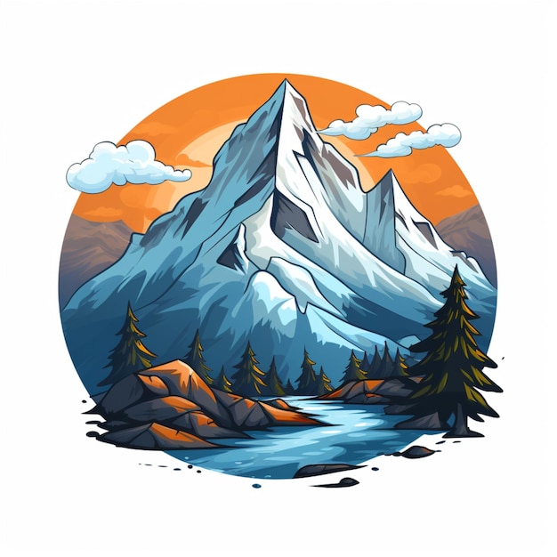 mountain cartoon logo