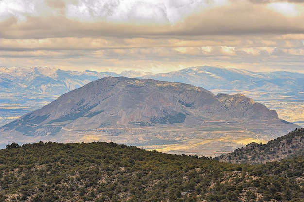 Mountain of Cerro de Jabalcon in the Campo de la Comarca de Baza