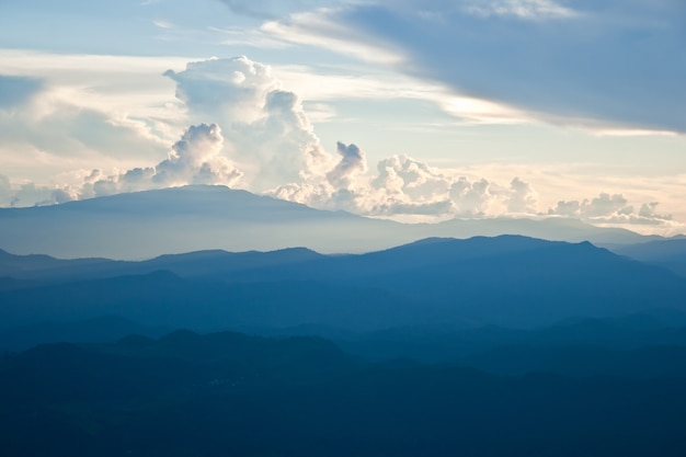 mountain and cloud