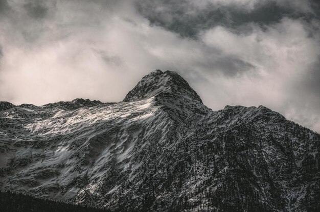 mountain and clouds