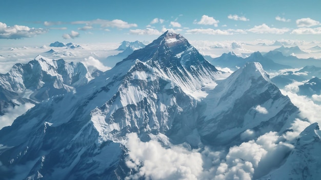 a mountain in the clouds