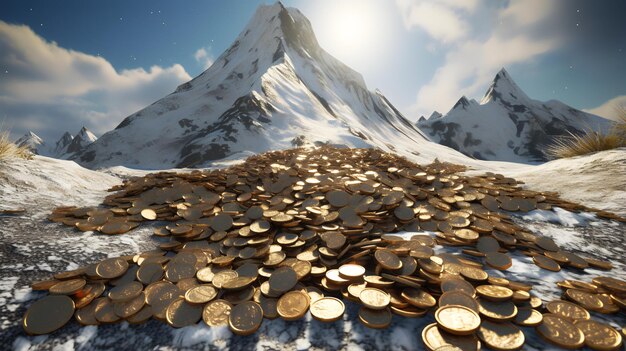 Photo mountain of coins