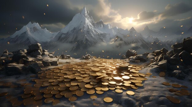 Photo mountain of coins