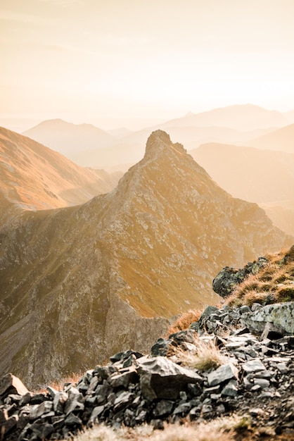 Mountain colorful sunrise photo from West Tatras in Slovakia near Liptov region Ziarska valley