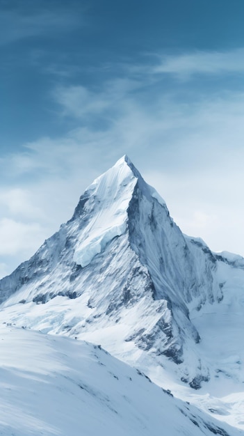 a mountain covered in snow with a person on skis