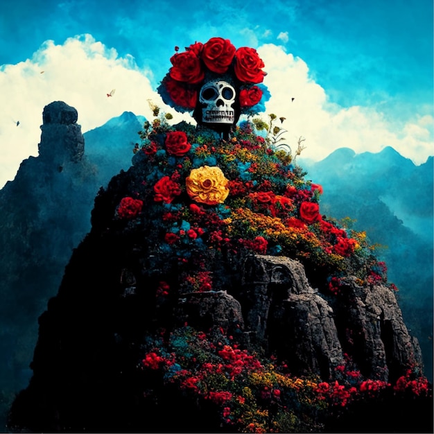 Mountain flower cempasuchil mexican day of the dead