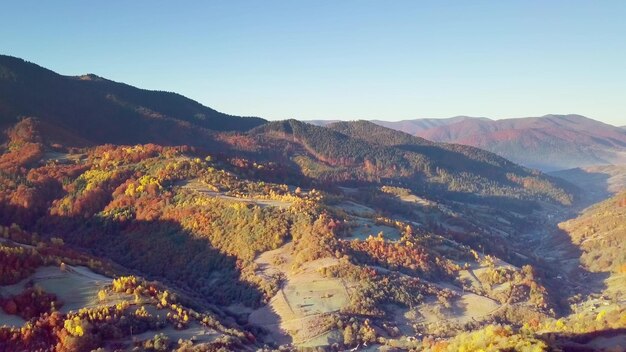 The Mountain Forest on the Background of the Sunset Dramatic Sunset Sky Timelapse 4K