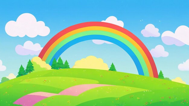 Photo mountain forest cartoon background cartoon scenery