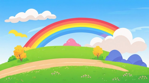 Photo mountain forest cartoon background cartoon scenery