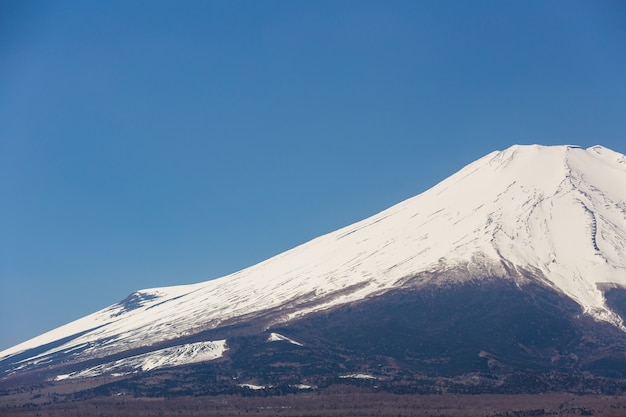 Mountain Fuji from lake yamanakako on clear sky day