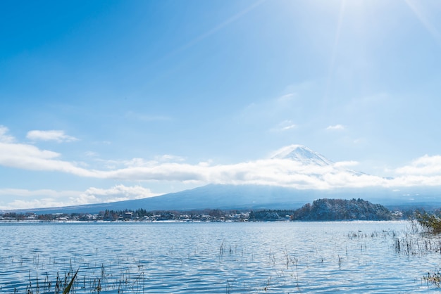 河口湖の山富士山。