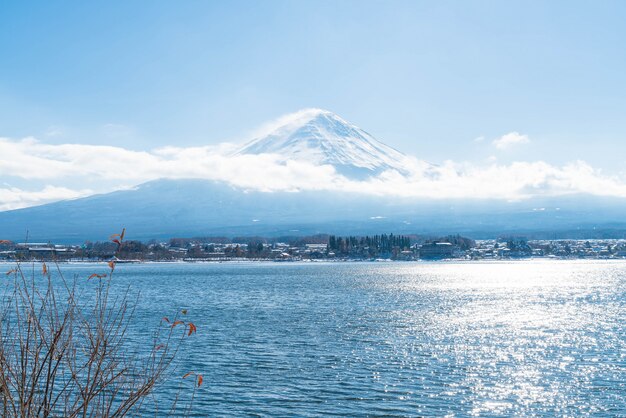 河口湖の山富士山。