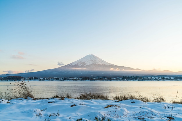河口湖の山富士山。