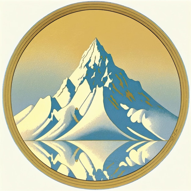 Mountain hill logo design illustration