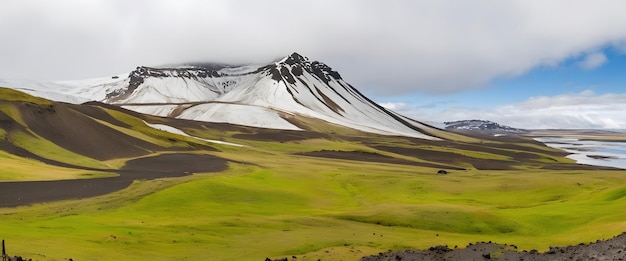 アイスランドの山丘の風景