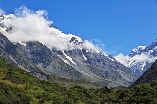 The mountain in Hooker valley, New Zealand