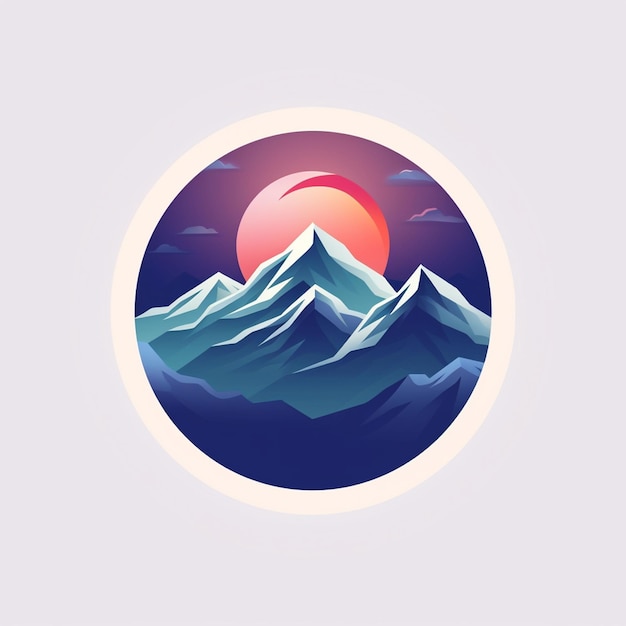 Photo mountain icon logo