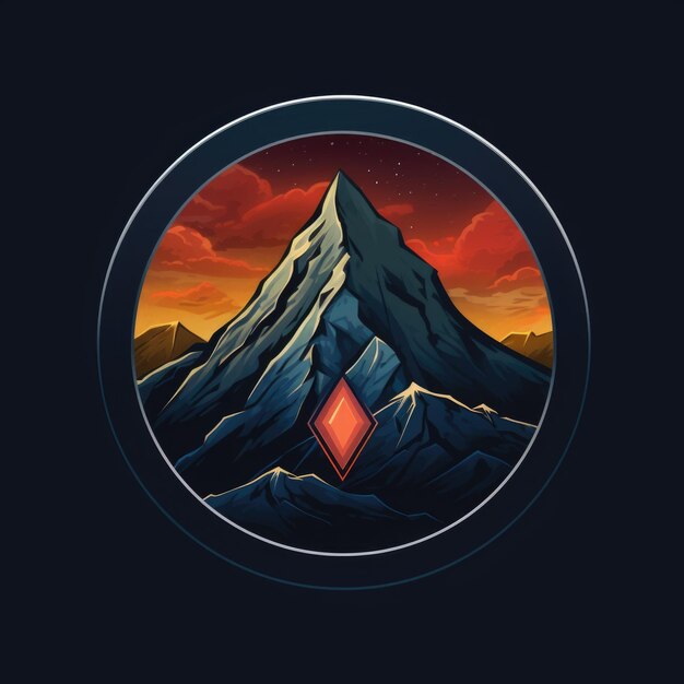 Photo a mountain inspired ridge badge logo