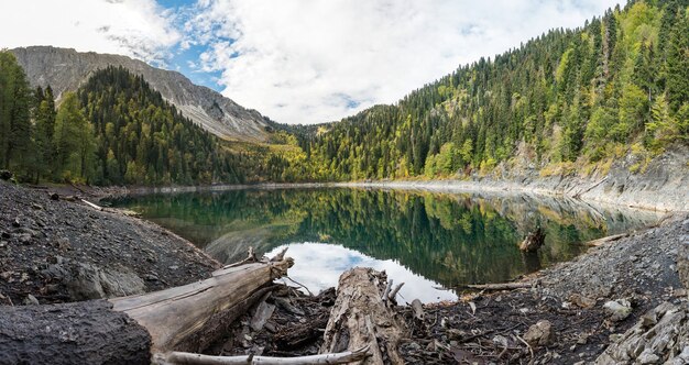 Mountain lake, Abkhazia, Beautiful Malaya Ritsa lake.