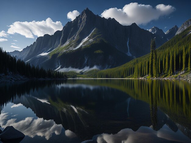 Foto sfondo del lago di montagna