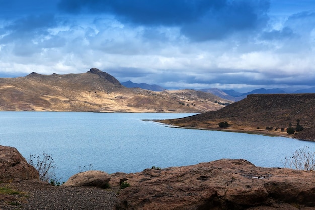 Mountain lake in the highlands