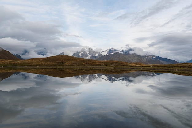 Mountain Lake Koruldi in Georgia Svaneti