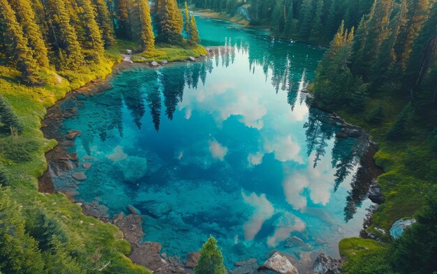 Photo mountain lake in pristine wilderness