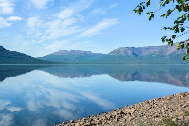 A mountain lake on the Putorana plateau