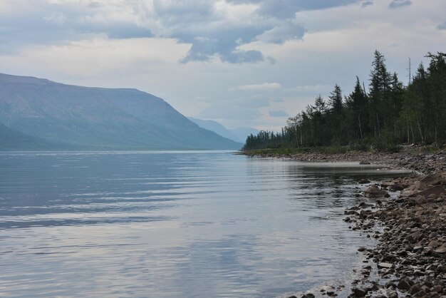 Mountain lake on the Putorana plateau