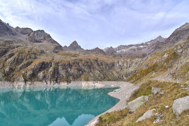 A mountain lake in the swiss alps