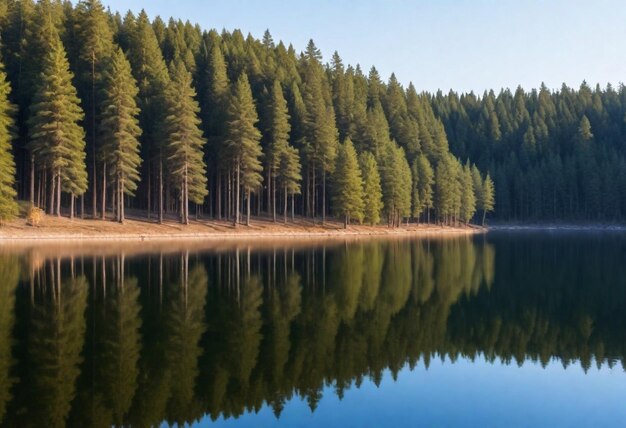 a mountain lake with a mountain in the background HD 8K wallpaper Stock Photographic Image