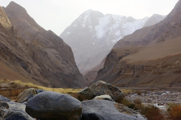 mountain landscape of the cliff in the Himalayas