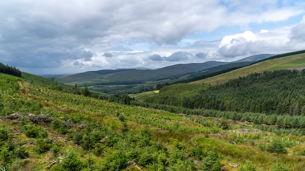 Mountain landscape on a cloudy day.