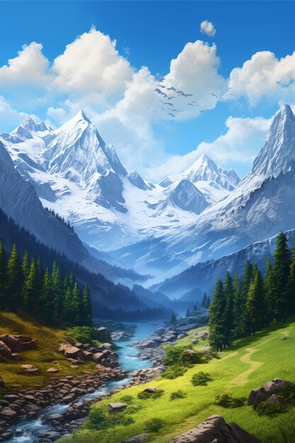 Mountain landscape Generative AI