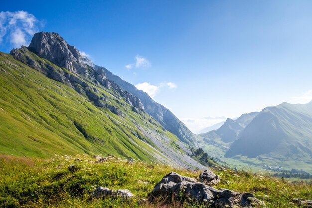 Mountain landscape in The Grand-Bornand, Haute-savoie, France