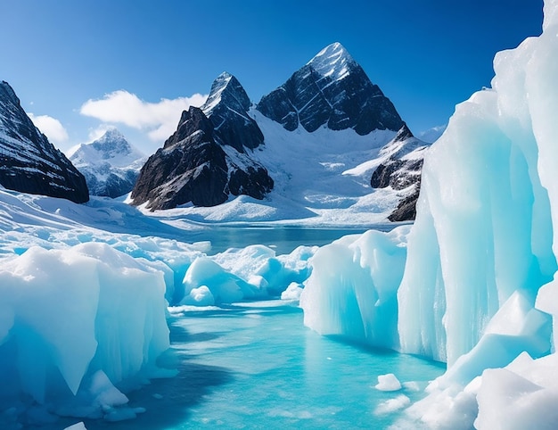 Mountain landscape ice mountains