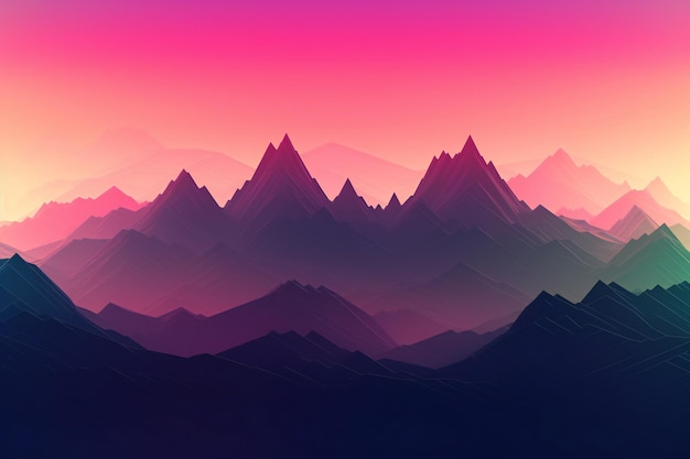 Mountain landscape Landscape with mountains Sunrise