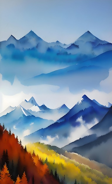 Mountain landscape in the morning