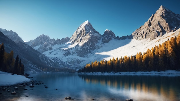 해가 지는 산 풍경 파노라마 산 풍경 8k TV 벽화