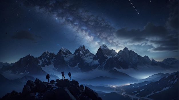 mountain landscape at night