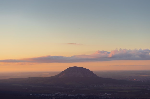 Mountain Landscape Panoramic View Of Mountains Against Sky During Sunset