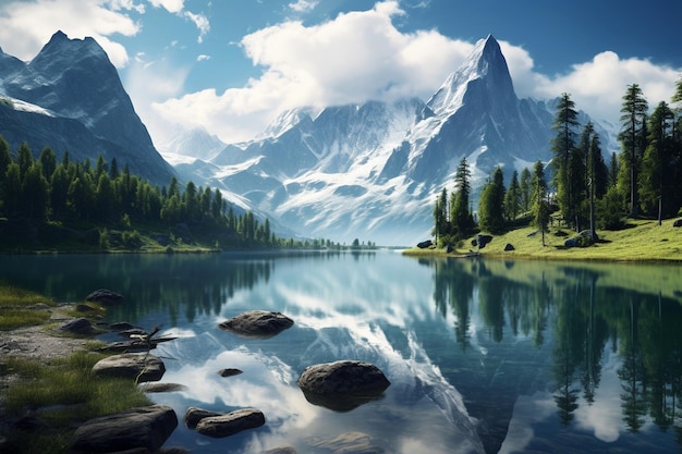 Mountain landscape photography with serene lakes and reflections