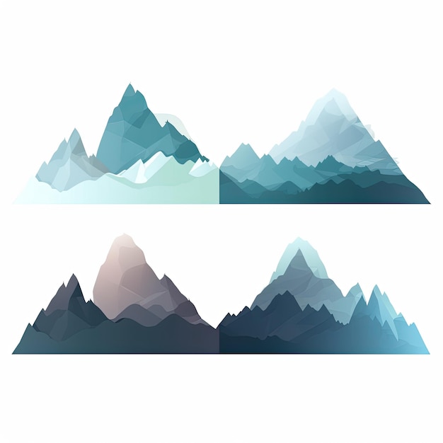 Photo mountain landscape vector illustration of a mountain range mountain in the flat style